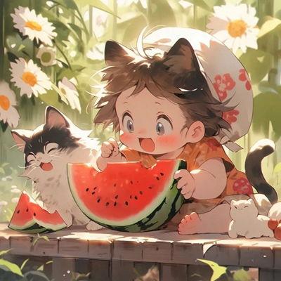 画饼吃瓜动漫头像,动漫头像中的奇幻世界  第2张